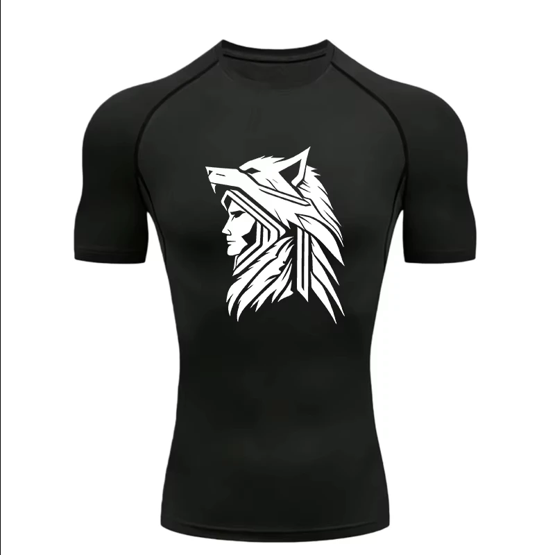 Compression Shorts Athletes - Camiseta Deportiva para Hombre Wolf Knight